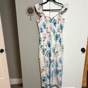 Abercrombie & Fitch Floral Maxi Dress - White and Blue